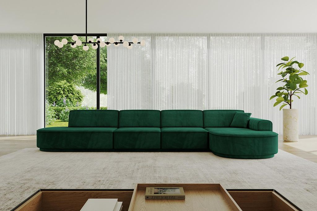 ALTDECOR Ecksofa in L-Form MARI-L3-v3 - 413x171x83 cm Grün - Corner Sofa Bett Eckcouch Couch Wohnlandschaft Cauchsofa