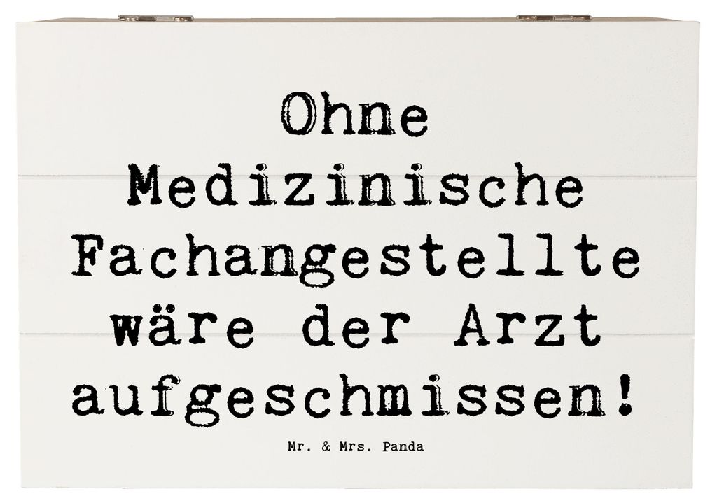 Mr. & Mrs. Panda Kiste Spruch Medizinische Fachangestellte 22 x 15 cm - Weiß - Geschenk, geschenkkiste, Behandlungen, Berufsprodukte, Teamarbeit, ...