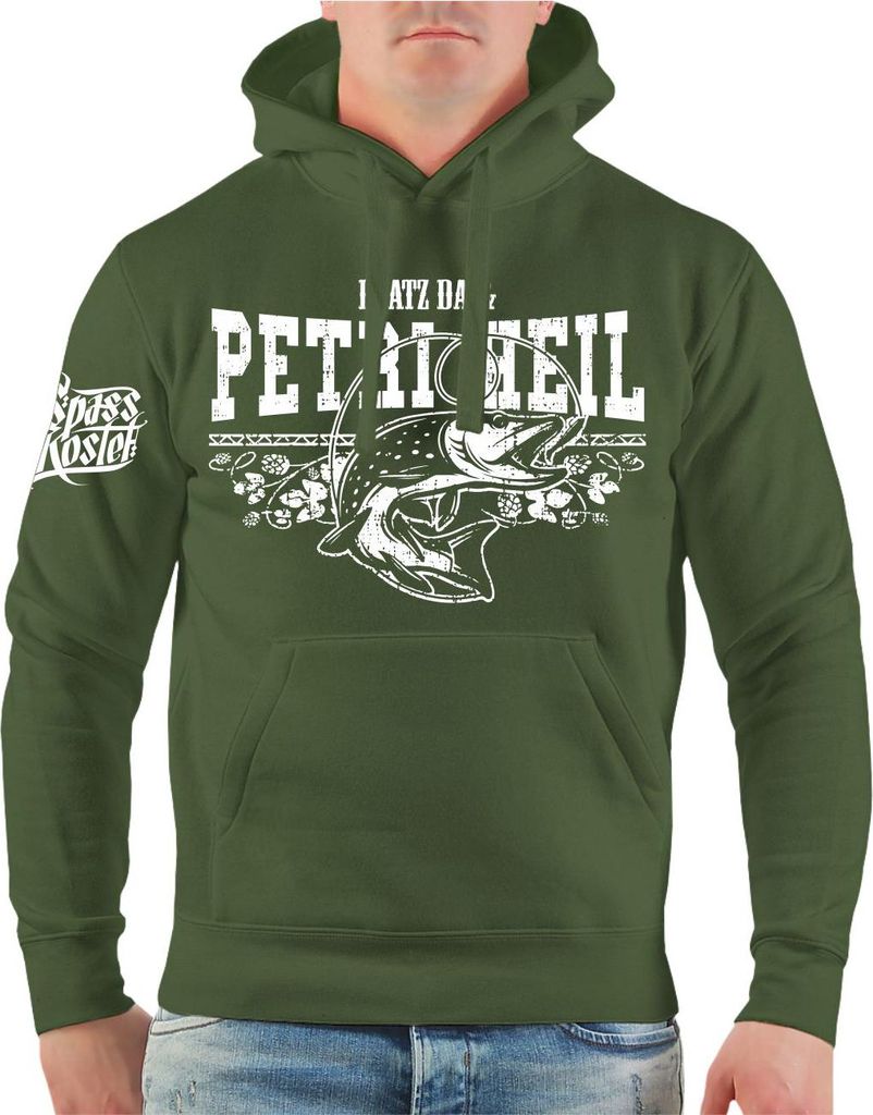 Herren Kapuzenpullover ANGLER Platz da und Petri Heil