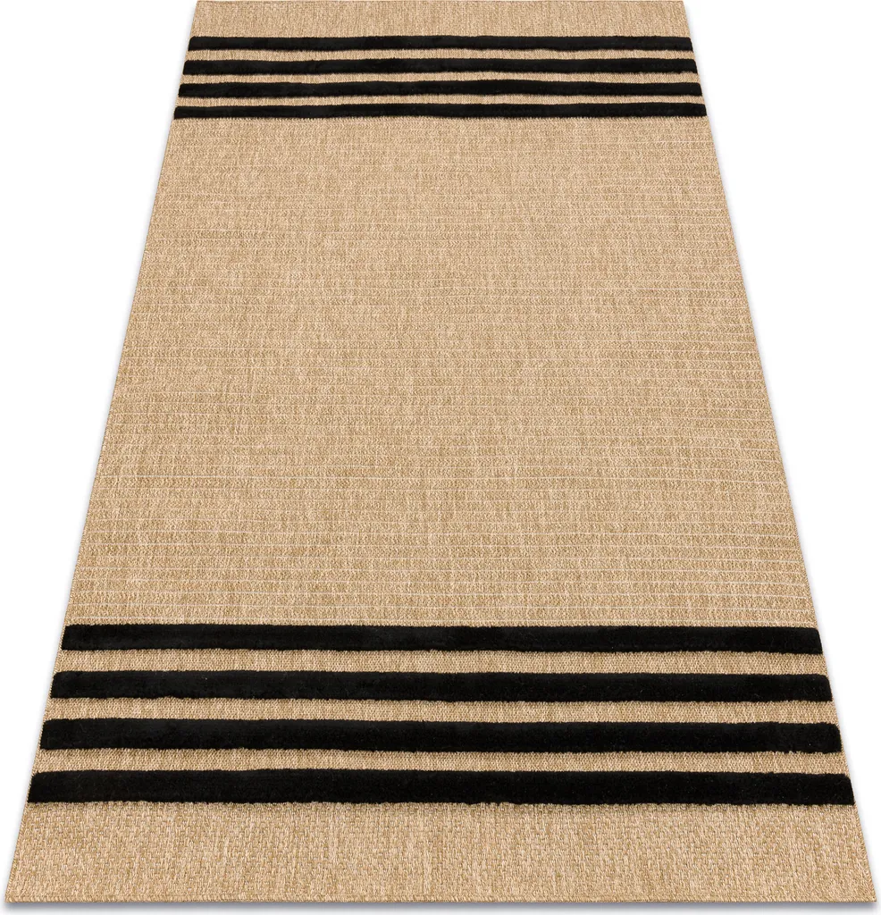 Tapis intérieur 120x170 cm facile d'entretien SPARK beige motif noir