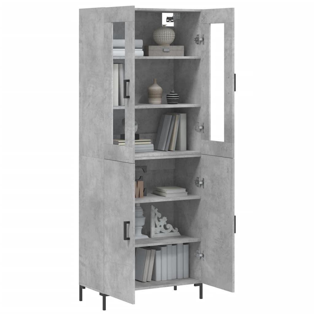 "im Sonderangebot"Highboard Modernes Design - Mehrzweckschrank Anrichte - Kommde für Flur - Betongrau 69,5x34x180 cm Holzwerkstoff DEMöbel 7378156