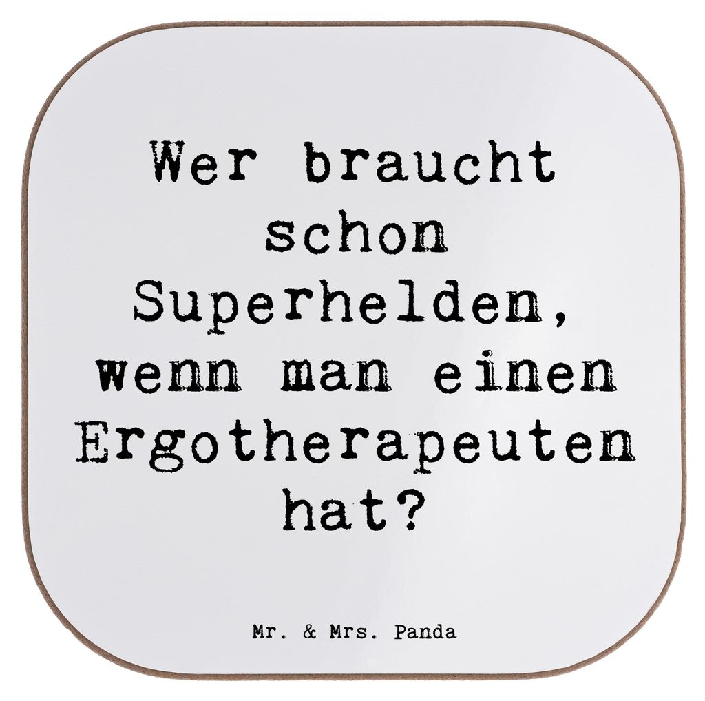 Mr. & Mrs. Panda Untersetzer Glas Spruch Ergotherapeut Held Produktbild 