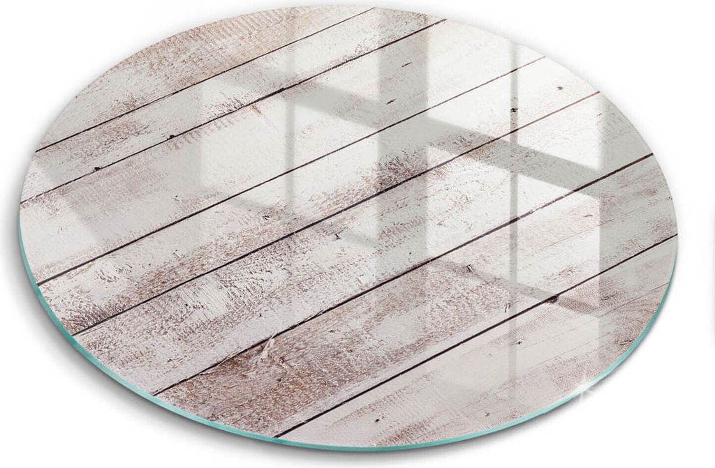 Glasschneideplatte - Herdabdeckplatte - fi30 cm -Schneidebrett - Spritzschutz - Alte Holzbretter