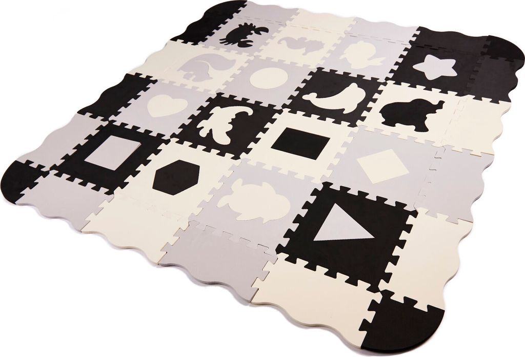 KIK Kontrastné penové puzzle 30 x 30 cm, 36 ks čierno, Obrázok produktu 7