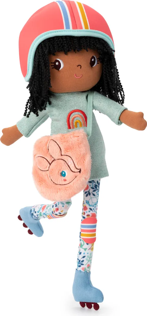 Lilliputiens Poupée Liza 43 cm en tissu doux - Design patins à roulettes