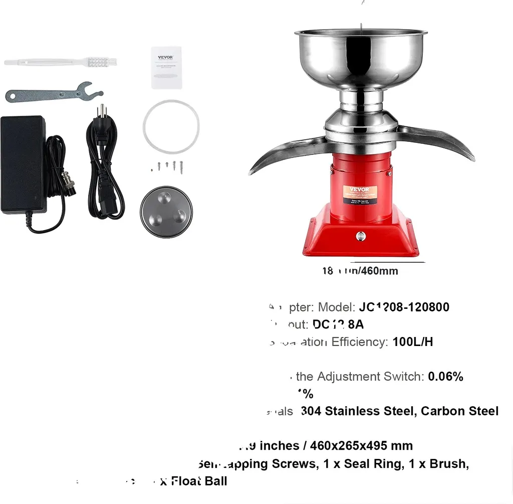 Séparateur de crème électrique 40W 10500 tr/min haute performance inox