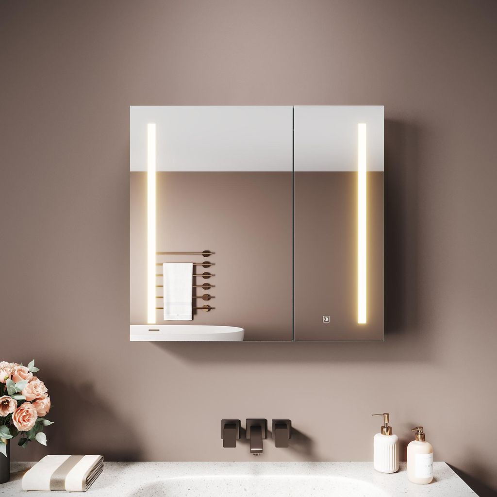 Sonni Doppeltüriger Spiegelschrank aus Eisen 50 x 65 x 13,3 Produktbild 