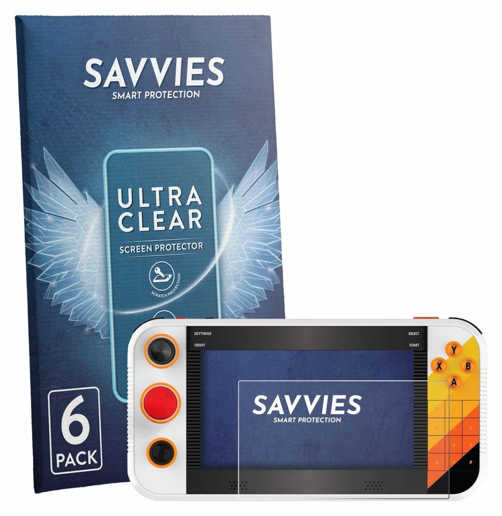 6x Für My Arcade Atari Gamestation Go Portable Schutzfolie Savvies Displayschutz Display Schutz Folie Klar Transparent