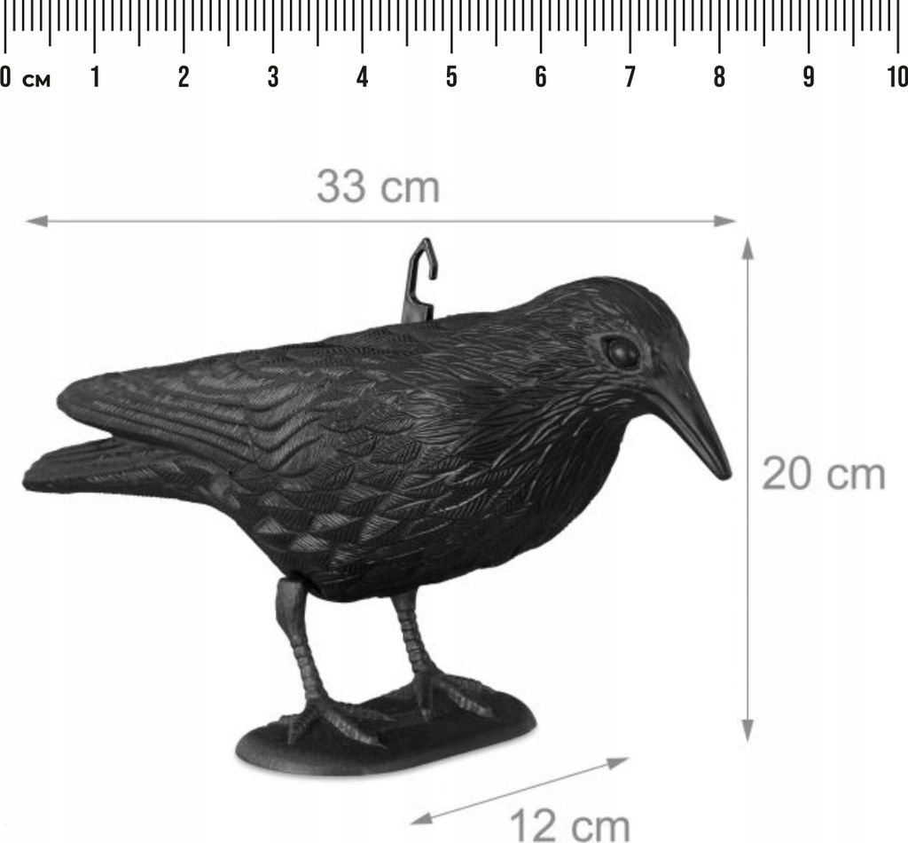 Sillar Corvo Nero In Plastica 3 Pezzi, Spaventa Piccioni, Repellente Per Uccelli, Corvo Nero Che Vola | Decorazione Del Balcone E Ornamento Repellente Per Piccionii | Repellente Naturale - Foto 7