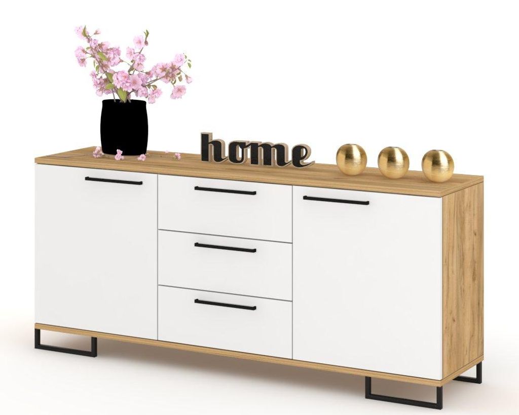 Kommode mit Schubladen Fernsehschrank HANA 3S Golden Craft Produktbild 
