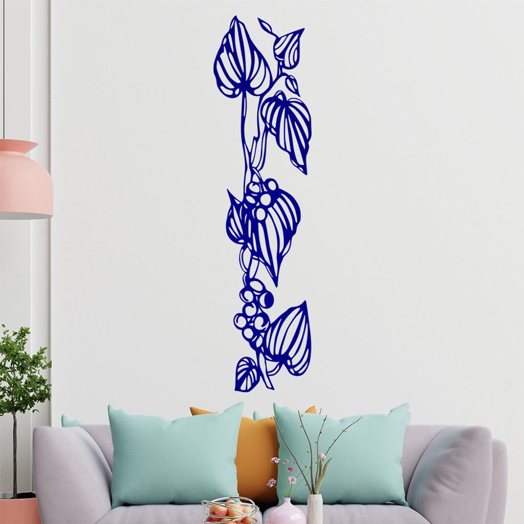Blumen - Ranken Wandtattoo in 6 Größen - Wandaufkleber Wall Sticker - Dekoration, Küche, Wohnzimmer, Schlafzimmer, Badezimmer
