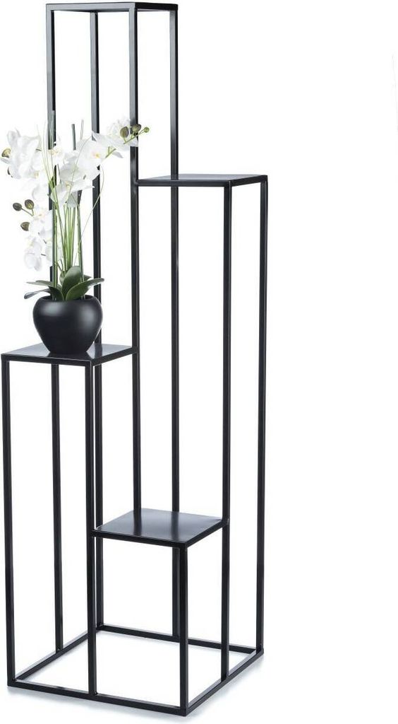 Czarny kwietnik metalowy KASKADA stojak na 4 donice 150 cm Zdjęcie produktu 