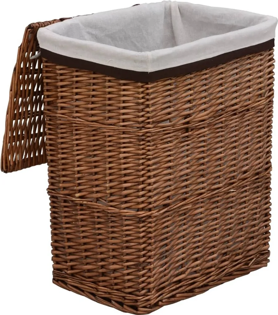 Panier à linge vidaXL Willow brun - Tressage résistant et durable - 5