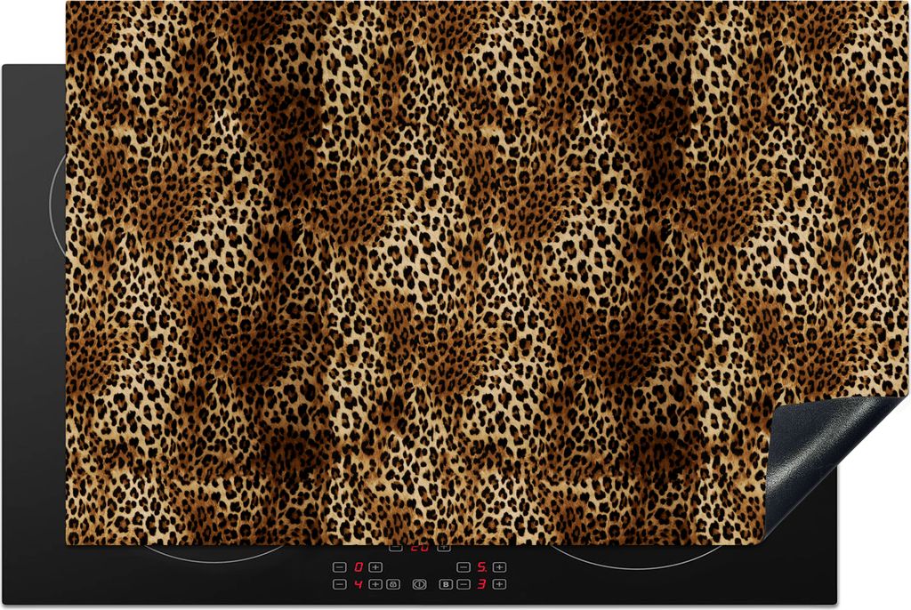 KitchenYeah Herdabdeckplatte Leopard - Muster - Tiere , 80x52cm, Küche Deko, Glaskeramikkochfeld Herdabdeckung, Abdeckplatte fùr Kochfeld