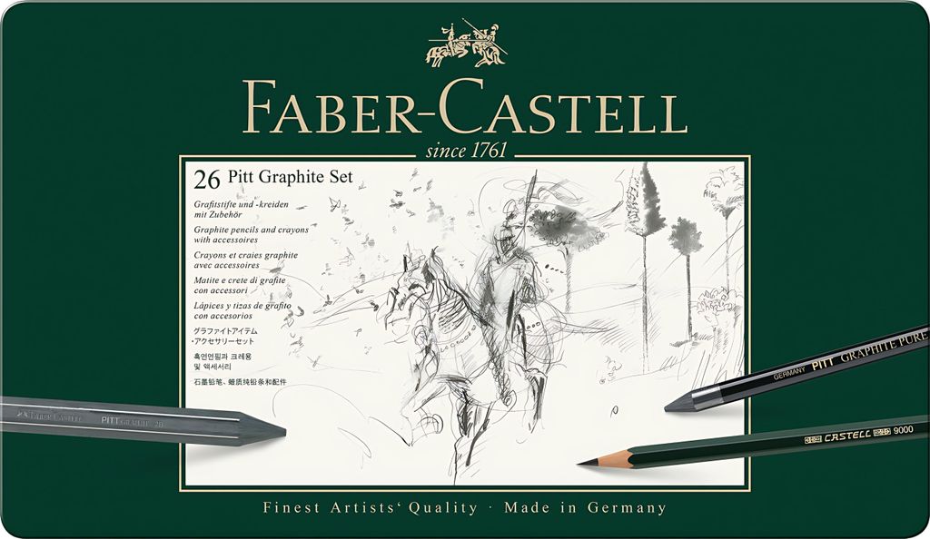 FABER-CASTELL Set Pitt Graphite groß Metalletui Zdjęcie produktu 