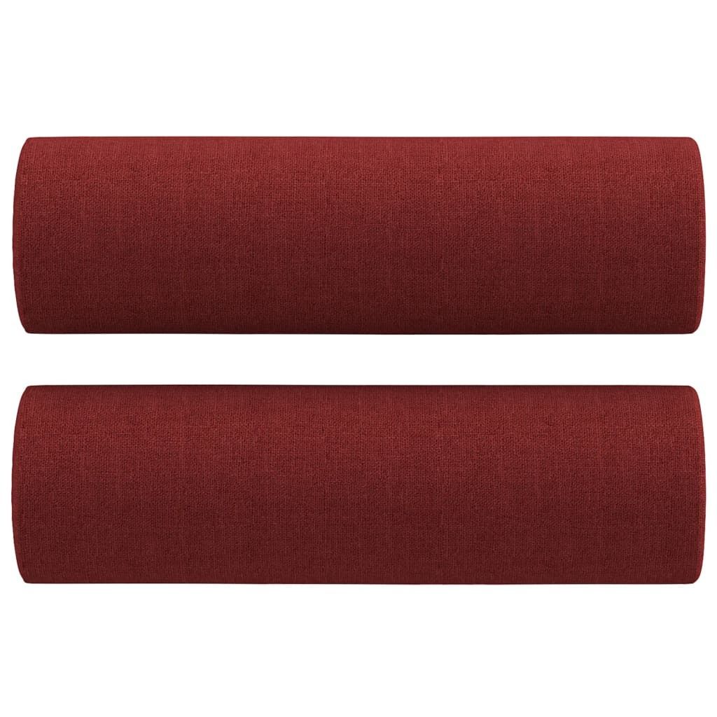 vidaXL Cuscino decorativo 2 pz. Rosso vino Ø15x50 cm Immagine del prodotto 
