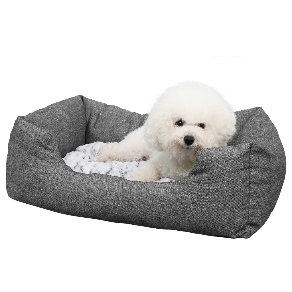 Panier Chien Stable Anti-stress Lit 60 cm avec Bord Élevé pour Sommeil Profond