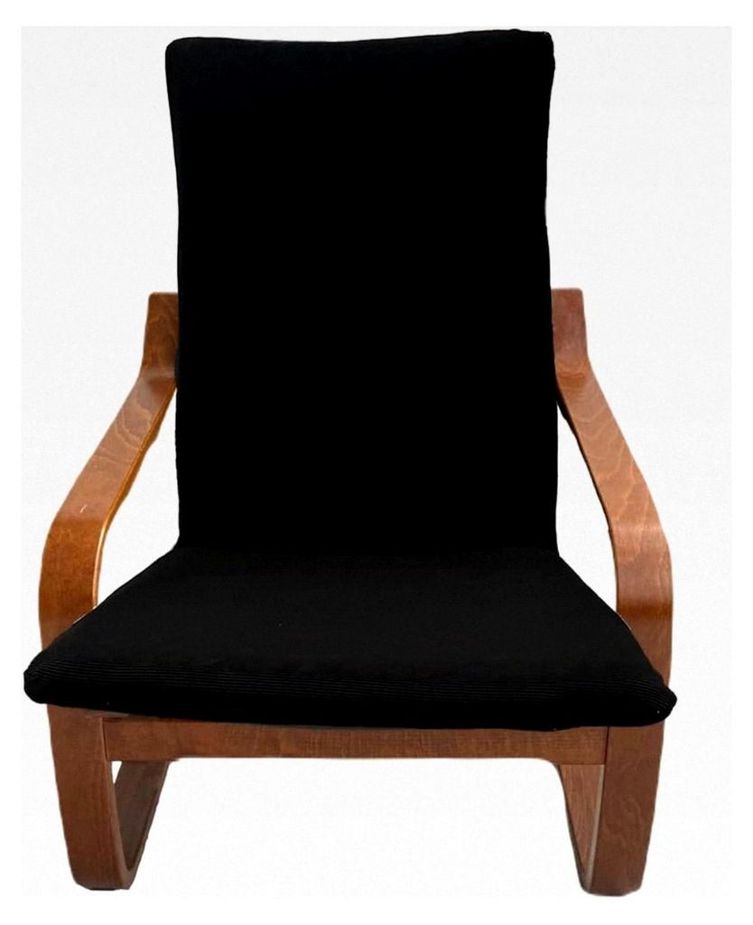 Kissenbezug für Poang-Sessel, elastische Stricktechnik, praktischer Bezug, maschinenwaschbar, bügelfrei (Schwarz)