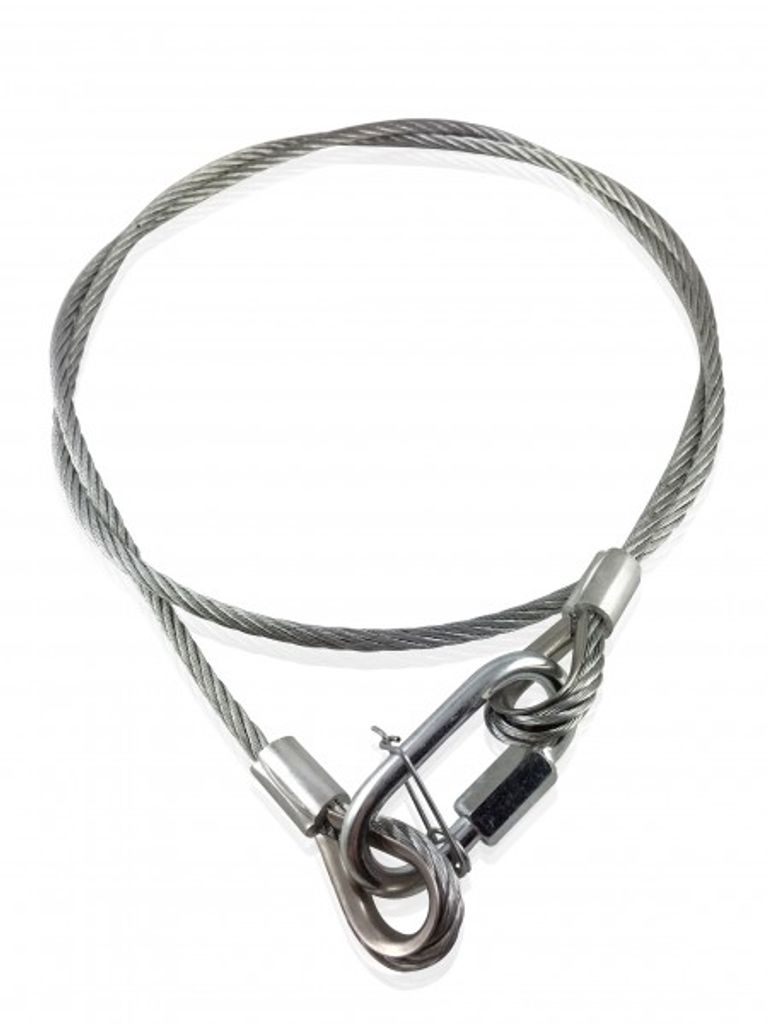 Sicherheitsseil 1000 x4mm Sicherung mit Kettenverbindungsglied/Stahlseil/Fangseil/Rope/Drahtseil