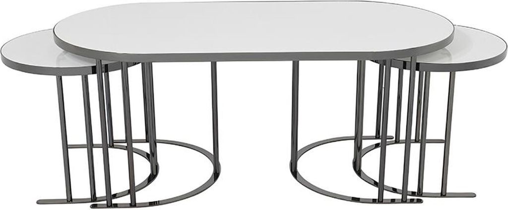 Wohnzimmertisch Set 3x Couchtisch Gold Kaffeetisch Beistelltisch Designer Tische
