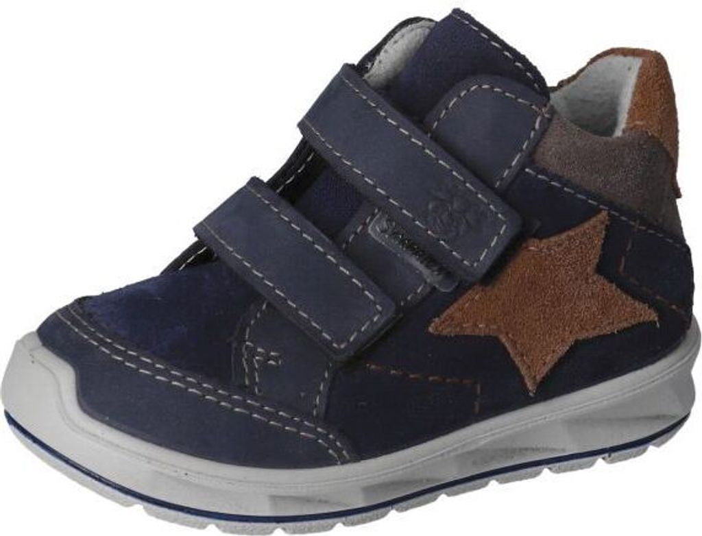 RICOSTA Boots KIMI von PEPINO im angesagten Design für coole Kids Klettverschluss Mädchen Jungen uni Marine/Braun Größe 24