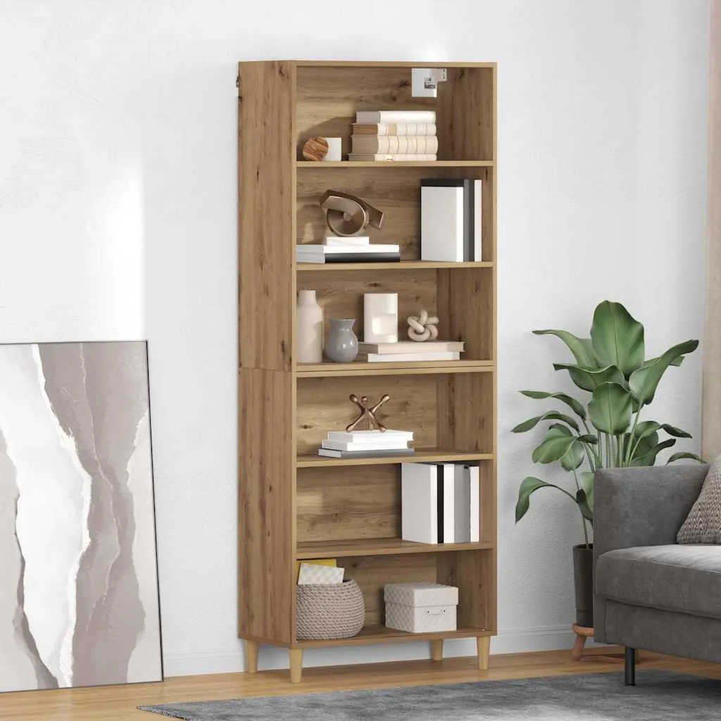 vidaXL Credenza rovere artigianale 69,5 x 32,5 x 180 cm Materiale a base di legno