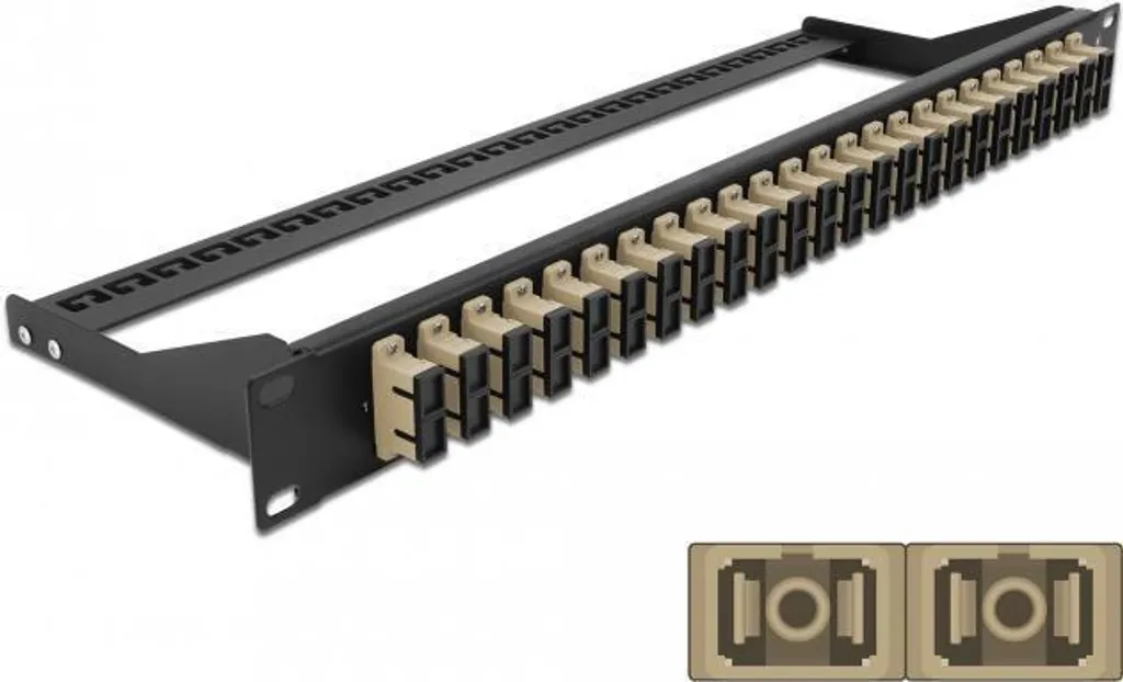 Panneau de Brassage 1U pour Ranger vos Fibres 24 Ports SC Duplex MM