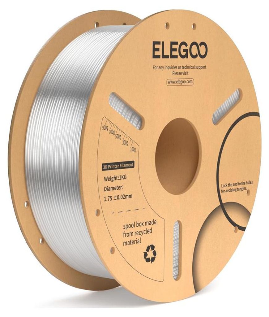 ELEGOO PLA+ -1.75mm-1KG-Cardboard Spool-Clear Produktbild 