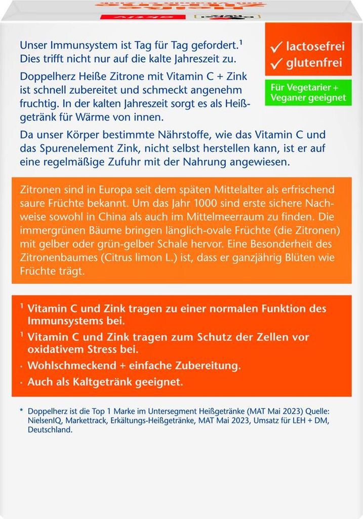 Doppio Cuore Caldo Limone Vitamina C +Zinco 10 pz Immagine del prodotto 