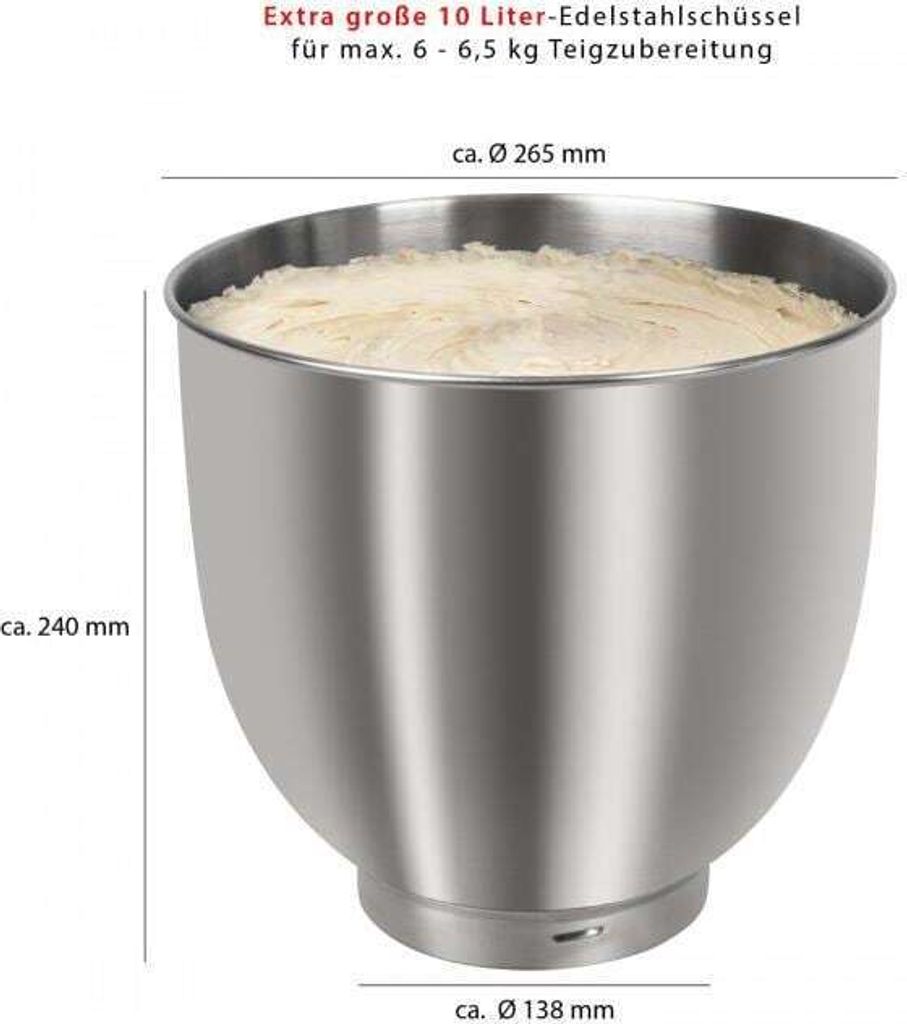 Clatronic KM 3765 robot kuchenny 1500 W 10 l Stal Zdjęcie produktu 22