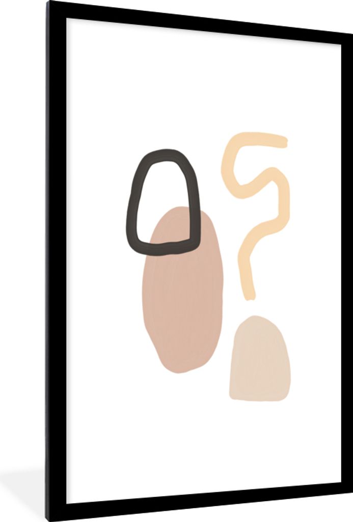 MuchoWow Gerahmtes Poster Kreis - Formen - Abstrakt 60x90 cm - Poster mit Schwarzem Bilderrahmen Wandposter Rahmen Foto Bilder - Dekoration - Wan...