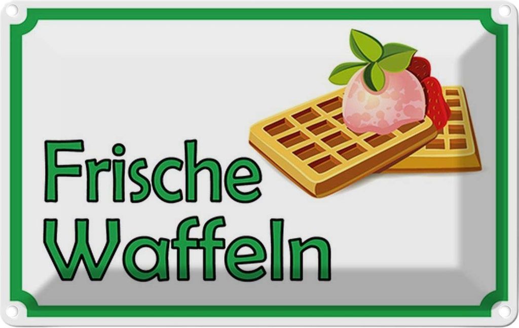 vianmo Blechschild 12x18 cm frische Waffeln Verkauf England