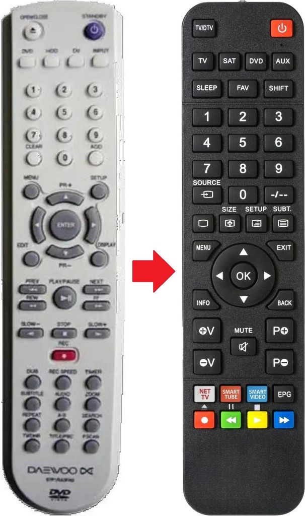 Fernbedienung geeignet für DAEWOO DVG9100 | DVG9200 | REDVG5200S