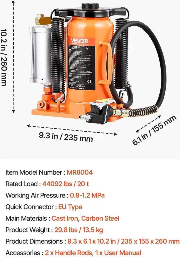 Cric bouteille hydraulique 20T : la solution pour levage difficile