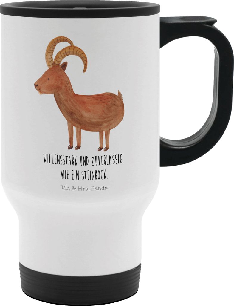 Mr. & Mrs. Panda thermosbecher Sternzeichen Steinbock - Weiß - Geschenk, Geburtstag Januar, Thermobecher, To-Go-Becher, Bock, Steinböcke, Mehrweg...