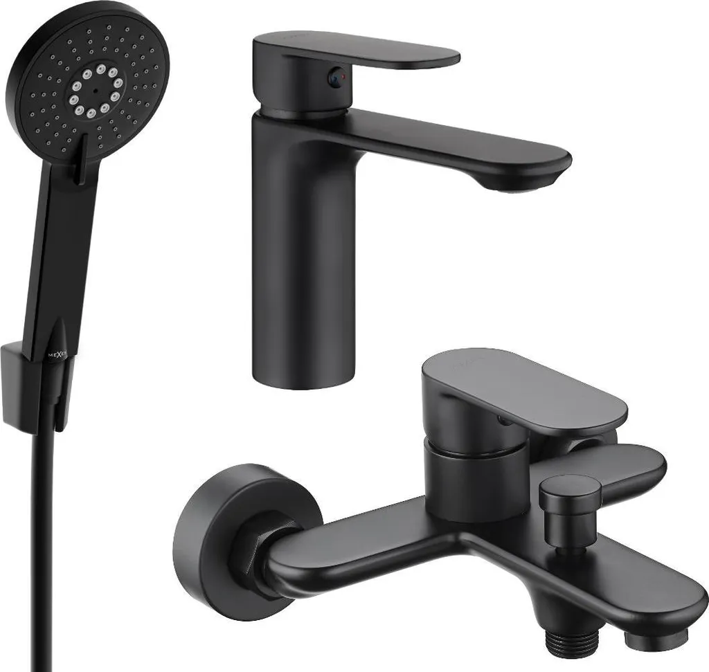Mexen Milo R40 71303R40-70: Set Completo Bagno Nero Opaco Robusto
