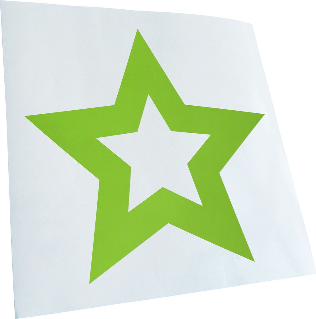 Kiwistar - Autoaufkleber - Stern Sterne Star - Lindgrün - 60x60cm - Aufkleber für Auto, Laptop, Fahrrad, LKW, Motorrad Mehrfarbig JDM Decal Racing