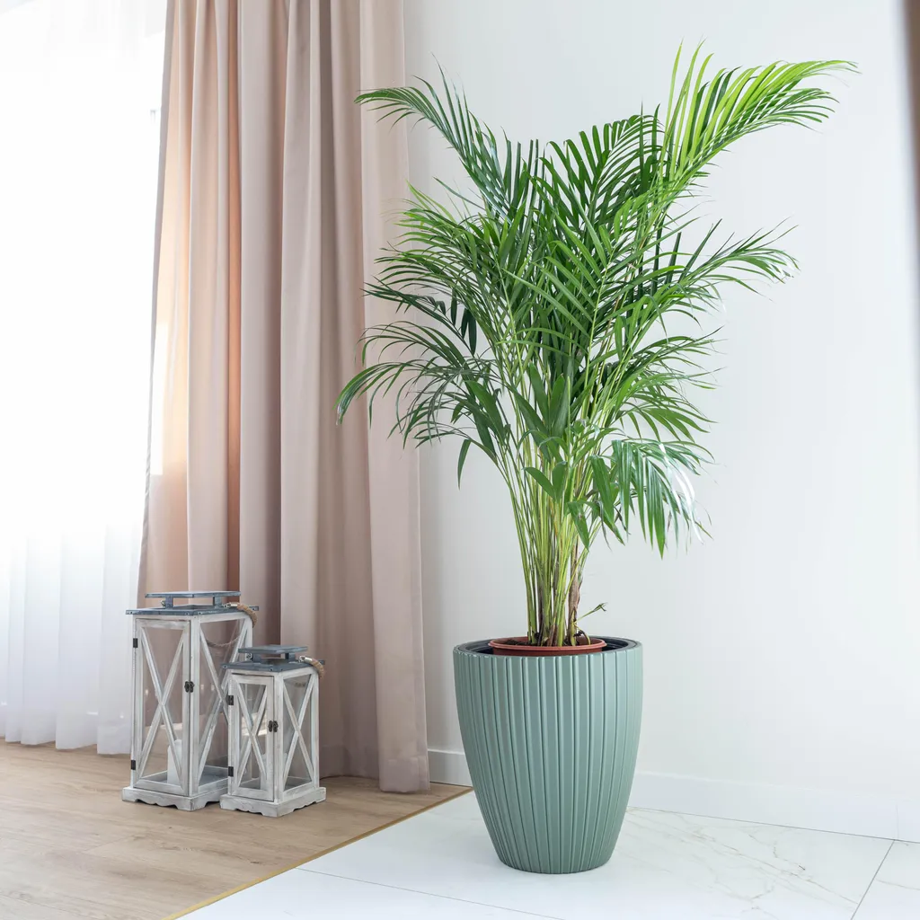 Pot de fleurs KADAX vert avec insert et support stable, diamètre 300 mm - 12