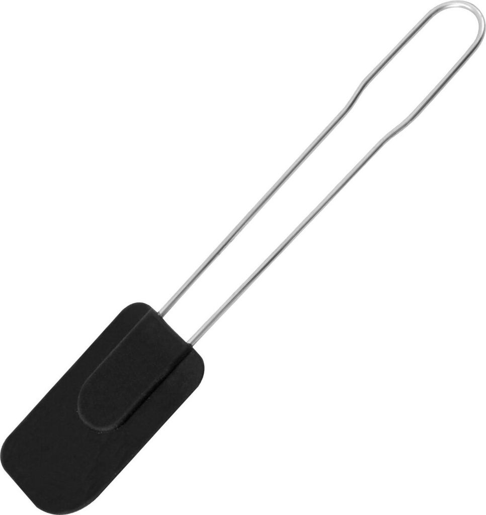 FMprofessional Teigschaber 30 x 1 x 6 cm, Küchenschaber aus Edelstahl mit Funktionsteil aus Silikon, zum Verstreichen und Ausschaben (Farbe: Schwa...
