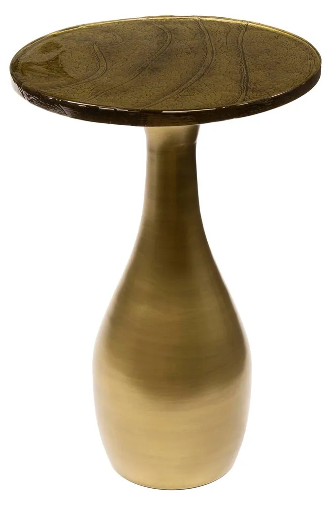 Petite table d'appoint dorée pour salon chic - Mobilier d'appoint 40x60cm