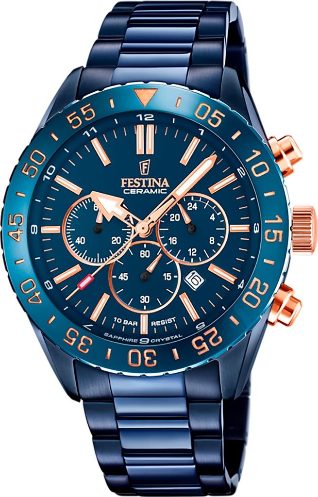 Festina Edelstahl Herren Uhr Armbanduhr blau Fashion D2UF20576/1