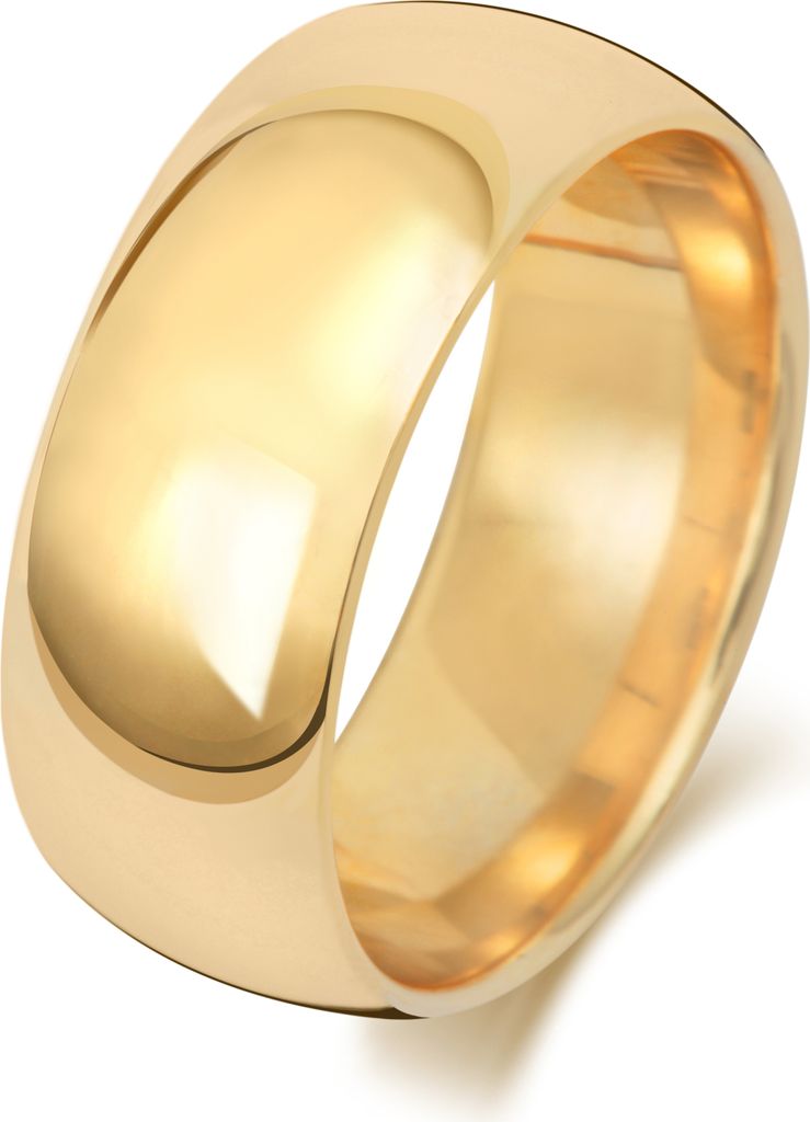 Schwerer 9 Karat (375) Gold 8mm Court Form Herren/Damen - Trauring/Ehering/Hochzeitsring, 65 (20.7); TRS188669KYRSW
