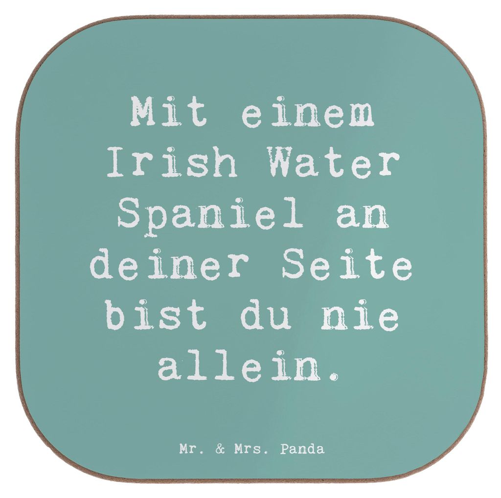 Mr. & Mrs. Panda Tassenuntersetzer Spruch Irish Water Spaniel Begleiter - Meeresbrise - Geschenk, Untersetzer für Gläser, Tischuntersetzer, versp...