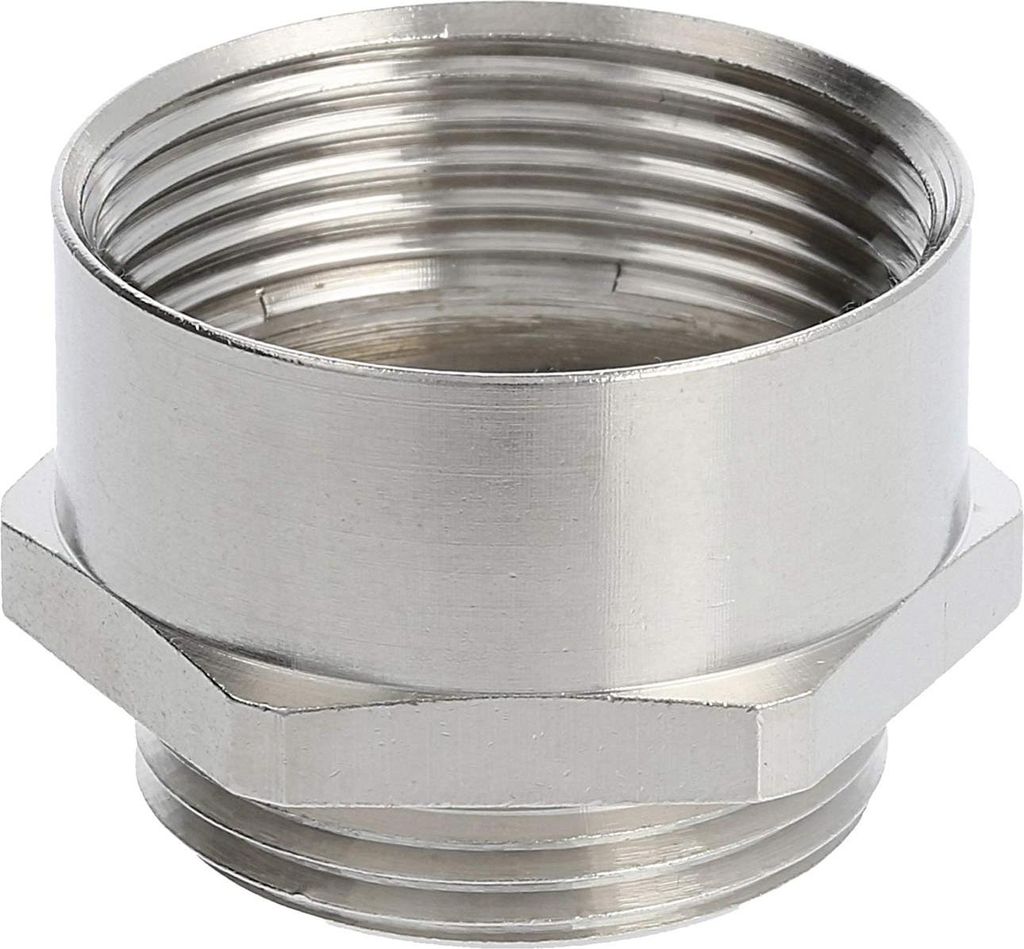 WISKA Adapter-Zwischenstutzen M/PG von M25x1,5 auf PG21x1,588 MMP-M/PG Sechskant Messing (CuZn) vernickelt