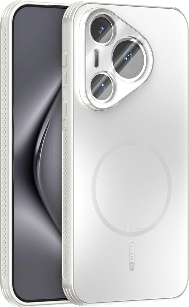 Matte PC TPU Hülle für Huawei Pura 70 Magnetische Handyhülle mit Linsenabdeckung und Wärmeableitung Stoßstange Weiß