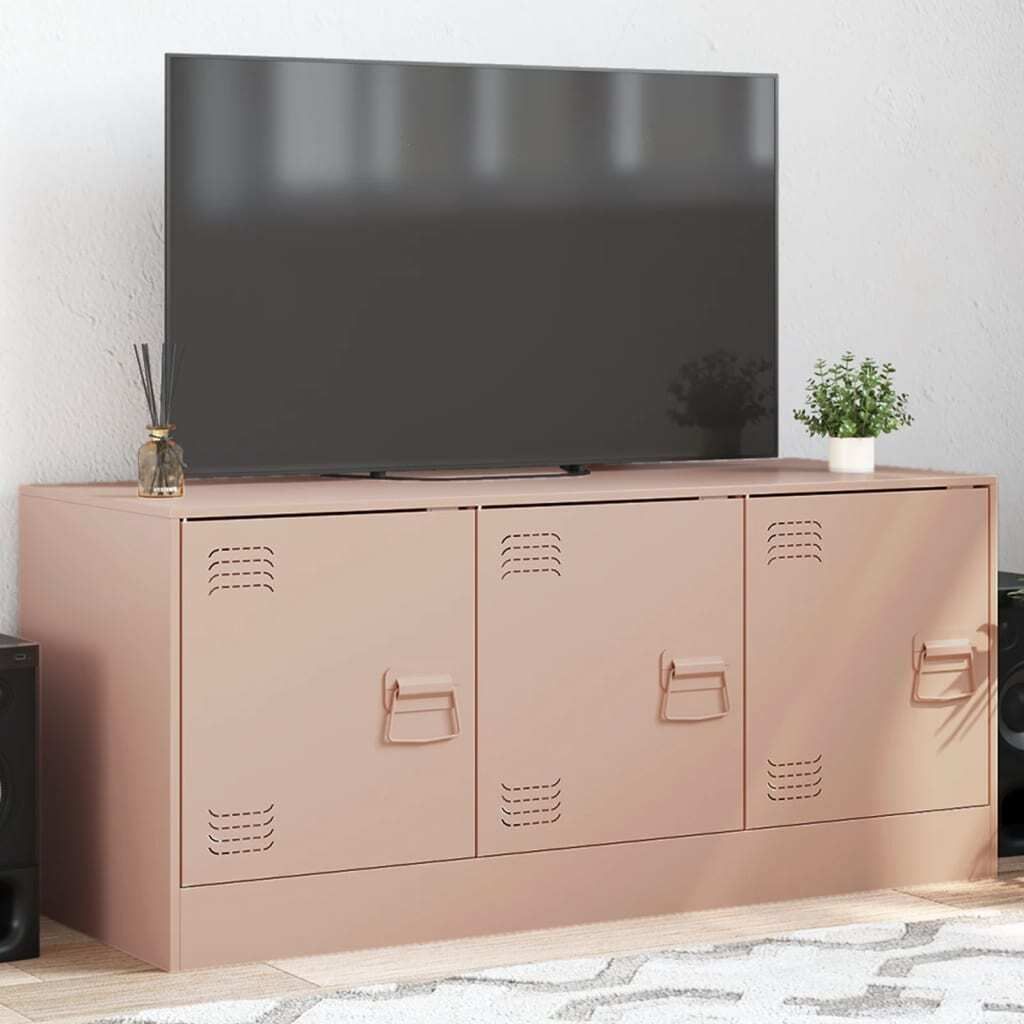 Möbel TV-Schrank Rosa 99x39x44 cm Stahl - TV-Schränke 841644