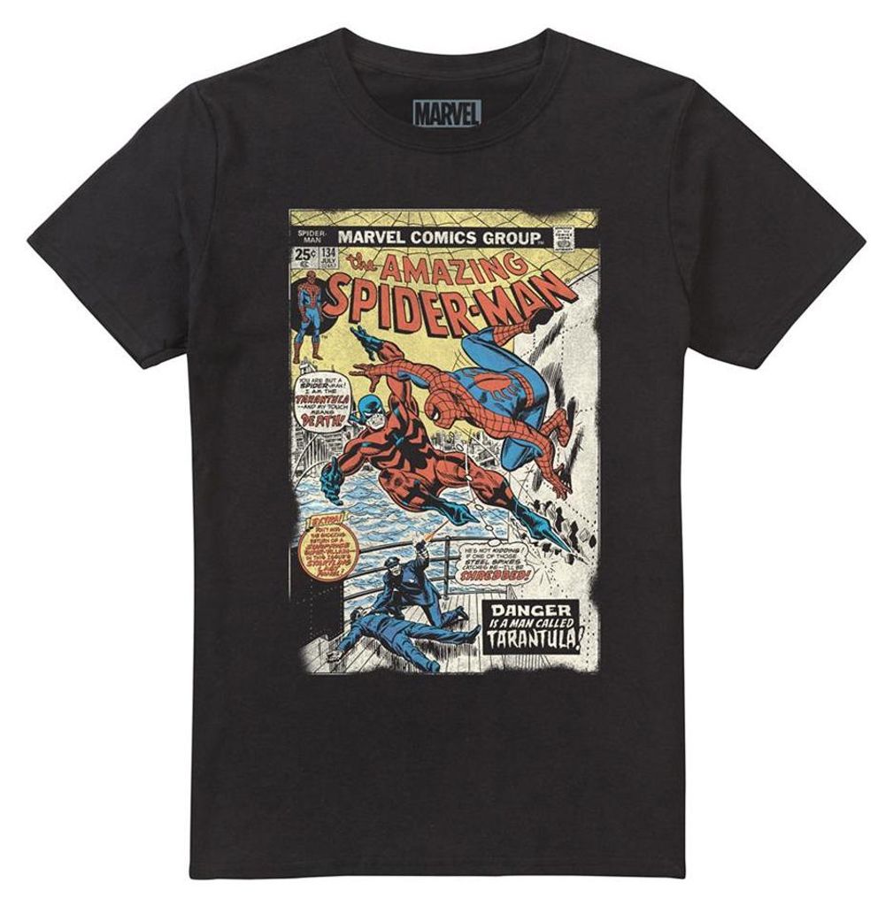 Spider-Man - "Retro Cover" T-Shirt für Herren/Damen Uni TV34722 (S) (Schwarz)