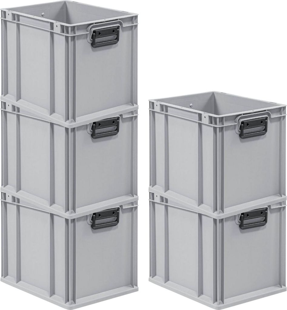 SparSet 5x Eurobox NextGen Portable Duo Germany | HxBxT 32x30x40cm | 30 Liter | Eurobehälter, Transportbox, Transportbehälter, Stapelbehälter