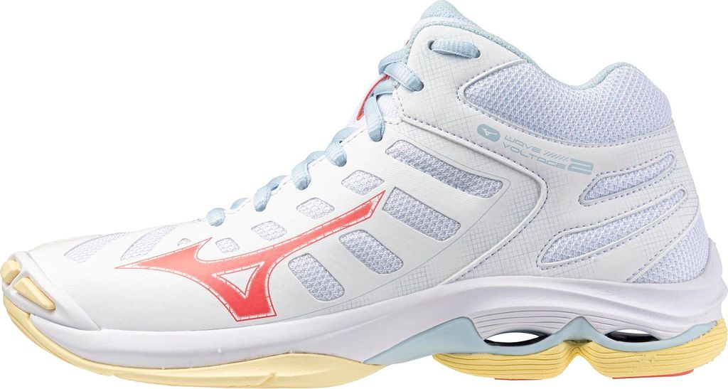 Mizuno Damen Volleyballschuhe Wave Voltage Mid WOS - V1GC2465 , Farbe:weiß/gelb, Damen Schuhe:38.5