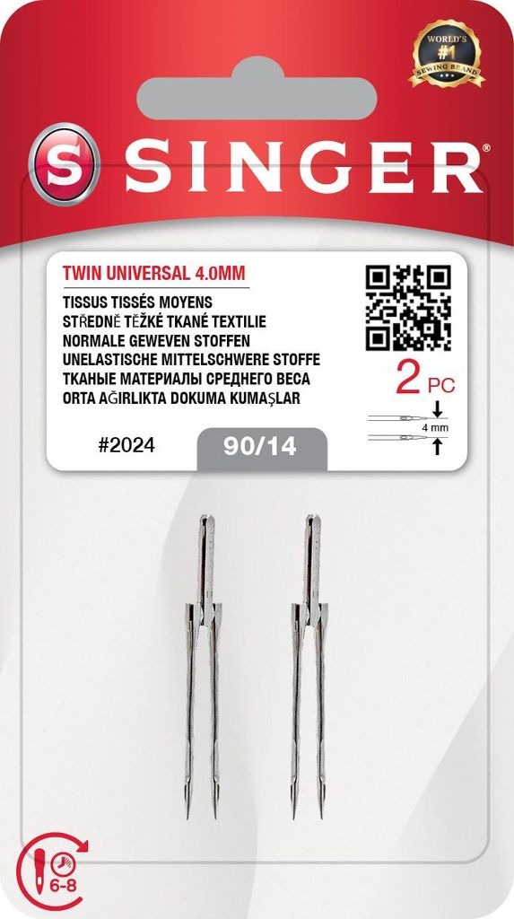 Singer 2024 - 90/14, 4,0 mm - 2x Nadel für Nähmaschine